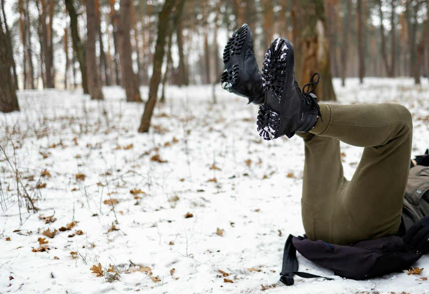 Man fallen in snow